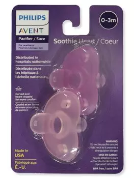 Philips AVENT Philips Shape Pacifier Соска-пустышка Сердце месяцев Набор из 2 шт. Light 0-3 (Розовый + Розовый)