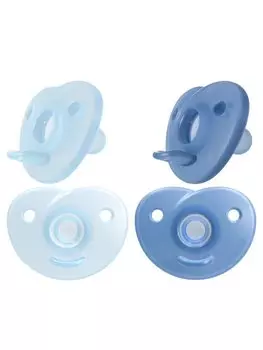 Philips AVENT Philips Shape Pacifier Соска-пустышка Сердце месяцев Набор из 2 шт. Light 0-3 (Синий + Синий)