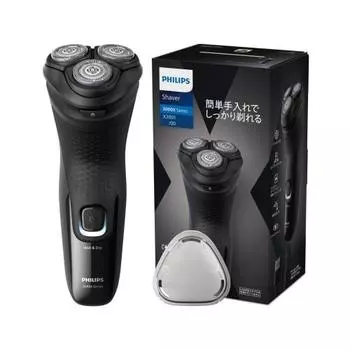 Philips Electric Shaver 3000X Series Электробритва для мужчин (27 лезвий, роторного типа, водонепроницаемость IPX7, полностью моющаяся, в комплект входит выдвижной триммер) X3001/0
