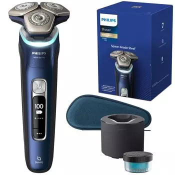 Philips Electric Shaver 9000 Series Model with Cleaning Machine Электробритва для мужчин (72 лезвия, роторного типа, для бритья в ванной и мытья) S998050 Адрия