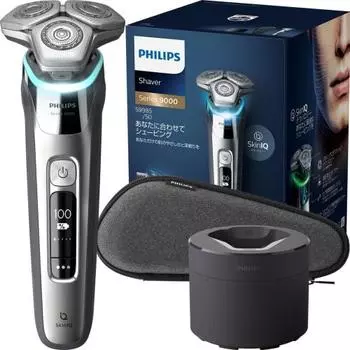 Philips Electric Shaver 9000 Series Model with Cleaning Machine Электробритва для мужчин (72 лезвия, роторного типа/технология SkinIQ, можно бриться и мыть
