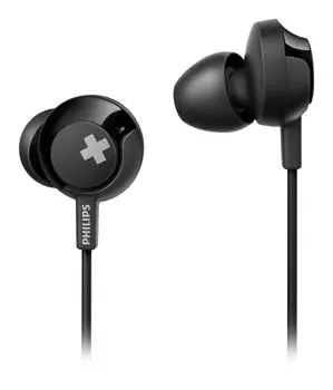 Philips SHE4305BK Проводные наушники с микрофоном, черные BASS+ In-Ear -