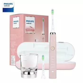 Philips Sonicare Diamondclean HX9362 Электрическая зубная щетка 5 режимов IPX7 Водонепроницаемый таймер Зубная щетка для взрослых Двойной режим перезарядки розовый