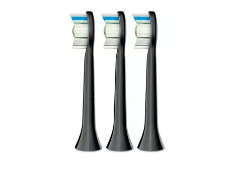 Philips Sonicare Replacement Brush Diamond Clean Brush Head Regular Size Black Set of 3 (Genuine) HX6063/35