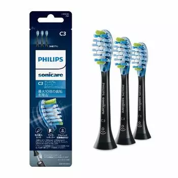 Philips Sonicare Replacement Brush Premium Clean Plaque Removal Regular Size Black Set of 3 (Genuine) HX9043/96