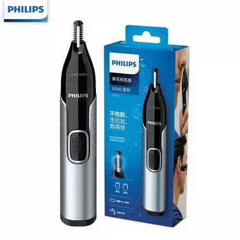 Philips триммер для волос в носу NT5600 электрический триммер для волос в носу триммер для волос в носу триммер для бровей триммер для волос в ушах триммер для бритья с двойной стрижкой чёрный