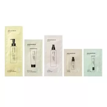 phiten Aqua Gold Basic Trial Set масло для умывания лица лосьон сыворотка крем общий Trial Skin Care Aging Care Cosmetics (Очищающее 4мл, 1г, 2мл, 0,7мл, 0,5г,