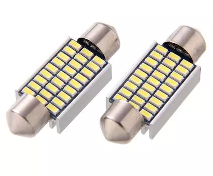 Phoenix Car LED Room Lamp, Set of 2 (White 3014), /27SMD, 3 Adapters, Room Light white