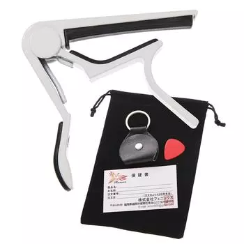Phoenix One Touch Guitar Capo Tast Drawstring Гарантия [Type R] Сумка/Медиатор/Кейс для медиатора/Производитель 4 в комплекте (белый)
