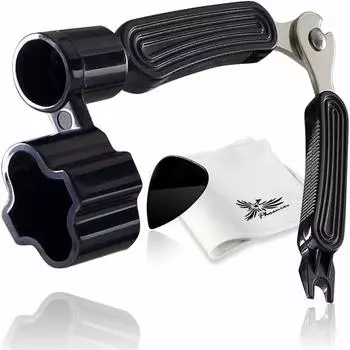 Phoenix String Winder акустическая гитара струны обслуживание бридж штифт волокна гарантийный талон черного цвета (Переворачиватель колышков, Извлечение, Кусачки) чёрный