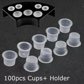 PHOENIXY 100 шт. чернильные чашки держатель для чернил для татуировки подставка для чернил для татуировки пигментный колпачок держатель кронштейн для татуировки S01