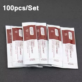 PHOENIXY 100 шт., витаминная мазь A & D, крем для ухода за татуировкой против шрамов для татуировок, боди-арт, принадлежности для перманентного макияжа 10pcs/Set