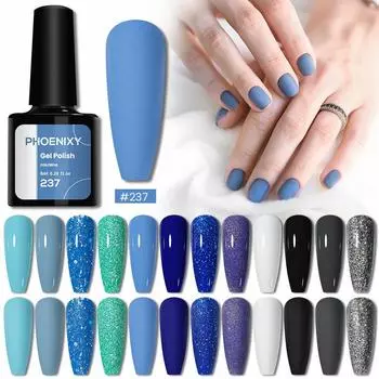 PHOENIXY, 12 цветов, набор гель-лаков для ногтей, набор гель-лаков для замачивания, маникюр, полупостоянные гибридные лаки, основа и верхний дизайн ногтей 250