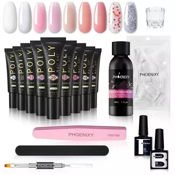 PHOENIXY 15 мл набор полигель для быстрого наращивания ногтей, гель для наращивания ногтей, полигель-лак для наращивания ногтей и акриловый гель для дизайна ногтей