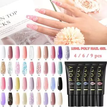 PHOENIXY 15 мл поли гель для ногтей маникюрный набор для наращивания пальцев акриловый гель нужна УФ светодиодная лампа для ногтей DIY салон нейл-арта для дома 4pcs set 01