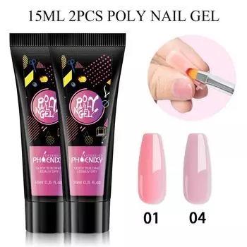 PHOENIXY, 15 мл, полигель для ногтей, маникюрный набор, наращивание пальцев, акриловый гель-лак, нужна УФ-светодиодная лампа для ногтей, сделай сам, маникюрный салон для дома
