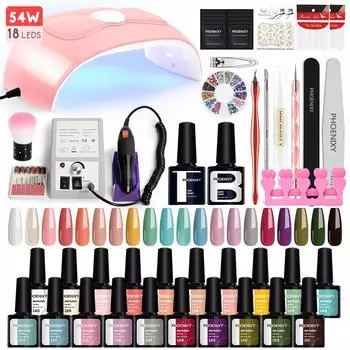 PHOENIXY, 20 цветов, 8 мл, красочные летние осенние цвета, гель-лак Vernis, УФ-гель для ногтей, светодиодный гель для дизайна ногтей, серия Lak, набор для дизайна маникюра