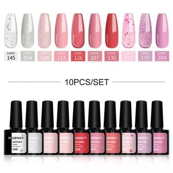 PHOENIXY 2/4/6/10 шт., набор цветных гель-лаков для ногтей, набор гелей для замачивания, чистый цвет для дизайна ногтей 2pcs