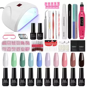 PHOENIXY 36 Вт светодиодная лампа для ногтей Сушилка для ногтей Фреза для ногтей Маникюрный набор Набор 5 мл Набор гель-лаков для ногтей и наборы инструментов для дизайна ногтей Set 03