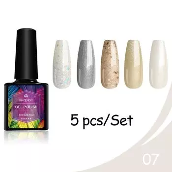 PHOENIXY 5 цветов гель-лак для ногтей 8 мл полуперманентный гель-лак замачиваемый УФ-гель для дизайна ногтей color 01