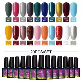 PHOENIXY, 5 шт., набор УФ-гель-лаков для ногтей, цветная серия, светодиодный лак для ногтей, замачиваемый цветной гель-лак для дизайна ногтей A05-5E