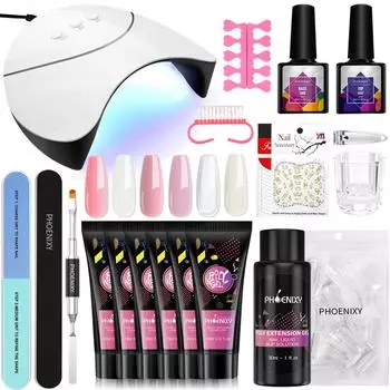 PHOENIXY 6 цветов полигель маникюрный набор быстрое наращивание ногтей и дизайн ногтей DIY набор гель-лаков