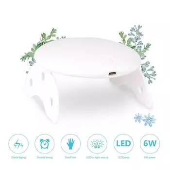 PHOENIXY 6 Вт Мини-лампа для ногтей с УФ-лампой для сушки гель-лака для ногтей 6 светодиодных сушилок для ногтей Инструменты для дизайна ногтей УФ и светодиодный портативный USB-кабель Mirco для дома белый