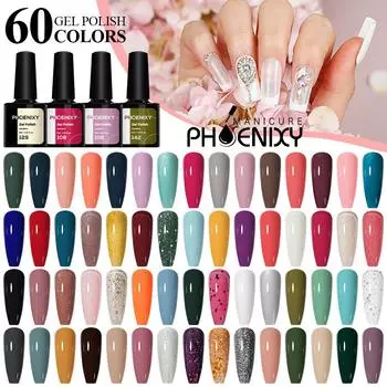 PHOENIXY 8 мл 60 цветов блестящий гель-лак для ногтей красочный гель лазерный блестящий эффект дизайн ногтей DIY лак color 1