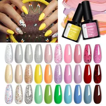 PHOENIXY 8 мл гель для ногтей, замачиваемый УФ-лак для ногтей, розовый, красный, чистый цвет, гель-лак 257