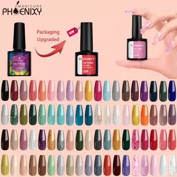 PHOENIXY 8 мл Гель-лак для ногтей Цвет ногтей Soak Off УФ-гель-лак Полуперманентный УФ-гель для дизайна ногтей Верхнее покрытие 101