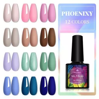 PHOENIXY 8 мл гель-лак для ногтей ледяной полупрозрачный телесный розовый цвет для маникюра замачиваемый гель-лак гибридный гель для дизайна ногтей 249