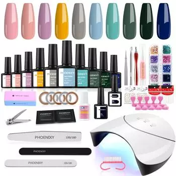 PHOENIXY 8 мл гель-лак для ногтей Стойкий гель-лак Верхнее базовое покрытие Полуперманентный гель-лак Набор маникюрных инструментов для начинающих и профессионалов