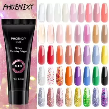 PHOENIXY гель для наращивания ногтей 15 мл Soak Off UV LED гель для ногтей для дизайна ногтей быстрое наращивание красочный гель для наращивания ногтей дизайн маникюр