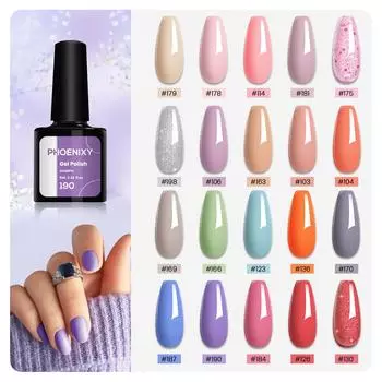 PHOENIXY Гель-лак для ногтей с блестками Весенние цвета УФ-гель с блестками 8 мл 198