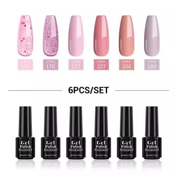 PHOENIXY Гель-лак для ногтей с блестками Весенние цвета УФ-гель с блестками 5 мл 207