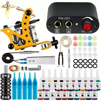 PHOENIXY Grips Советы по татуировке Катушки Пистолеты 20 цветов Чернила Пигментный набор Тату-машины Подводка для пистолета и шейдер для татуировщиков