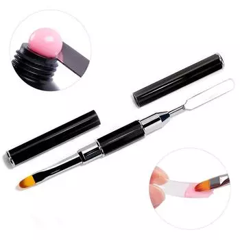 PHOENIXY маникюрные инструменты для ногтей, ручка для дизайна ногтей, кисть из нержавеющей стали, УФ-гель, двусторонний инструмент в форме ломтика
