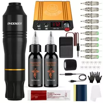 PHOENIXY Набор ручек для татуировки Картридж для ручки для татуировки Набор инструментов Ящик для инструментов Набор ручек для татуировки Набор моторных ручек для татуировки «все в одном» Набор тату-машинок set 01