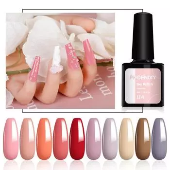 PHOENIXY однотонный гель-лак для ногтей, яркий для дизайна ногтей, базовый верхний слой, светодиодная/УФ-лампа, 8 мл 180