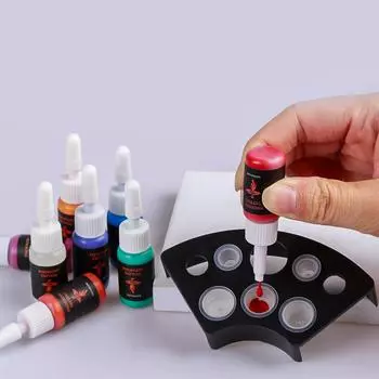 PHOENIXY татуировки чернильные чашки пластиковый контейнер для пигмента татуировки аксессуар для татуировки чёрный