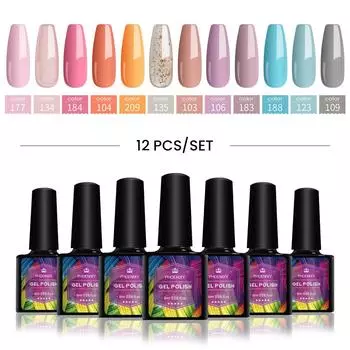 PHOENIXY телесный цвет гель-лак для ногтей розовый молочно-белый кружевной черный УФ-светодиодный полуперманентный гель-лак для дизайна ногтей 8 мл