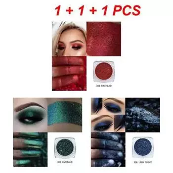 PHOERA Solid Color Shimmer Glitter Eyeshadow Pigment Pearlescent Brightening High Light Powder Lasting Cosmetics 1/3 шт., набор из 3 шт. B, 1 шт.