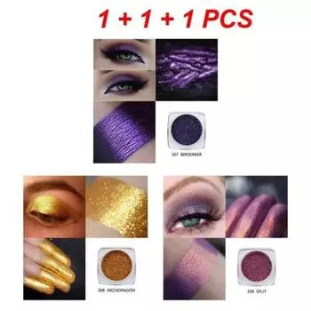 PHOERA Solid Color Shimmer Glitter Eyeshadow Pigment Pearlescent Brightening High Light Powder Lasting Cosmetics 1/3 шт., набор из 3 шт. C, 1 шт.