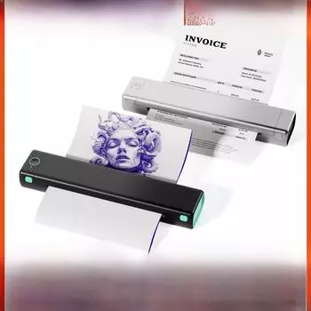 Phomemo M08F A4 черно-белый термопринтер - мини-домашний офис и принтер для татуировок M834, Supports 5 Sizes of Paper белый