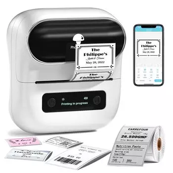 Phomemo M220 Этикетка Смартфон ПК Коммерческая наклейка Новая ценовая этикетка Адресная этикетка Штрих-код Bluetooth Почтовое хранение для этикеток доставки Японский белый