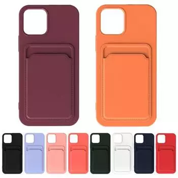 Чехол для телефона с поверхностью против отпечатков пальцев, гладкий чехол, чехол из ТПУ, задний держатель для телефона с картой iPhone для 13/13 Mini/13 for iPhone 11 Pro Max 3