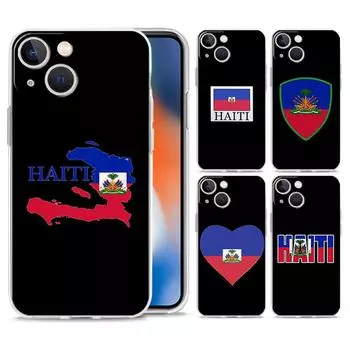 Phone Case For iPhone 15 14 13 12 Mini 11 Pro Max XS X XR 7 8 Plus Clear Shockproof Silicone TPU Cover shipping Haiti Flag iPhone XS Max