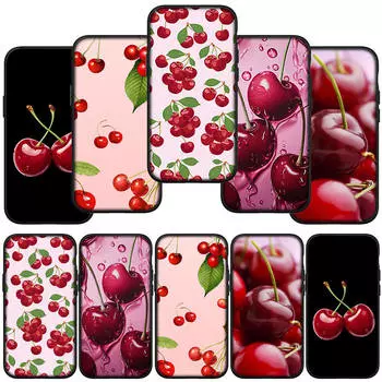 Чехол для телефона Samsung Galaxy S24 S23 iPhone 15 14 Xiaomi Redmi Note 13 12 11 8 10 9 Pro Max X XR S22 S23 OPPO A15 Huawei Summer Fruit Cherry Cover for OPPO A54S ceil