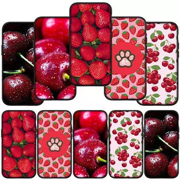 Чехол для телефона Samsung Galaxy S24 S23 iPhone 15 14 Xiaomi Redmi Note 13 12 11 8 10 9 Pro Max X XR OPPO A15 Huawei Strawberry Summer Fruit Cherry Cover for Samsung Galaxy A04S олений
