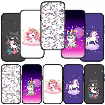 Phone Case for Samsung Galaxy S24 S23 iPhone 15 14 Xiaomi Redmi Note 13 12 11 8 10 9 Pro Max Plus X XR OPPO A15 Huawei Cute Unicorn Horse Cover